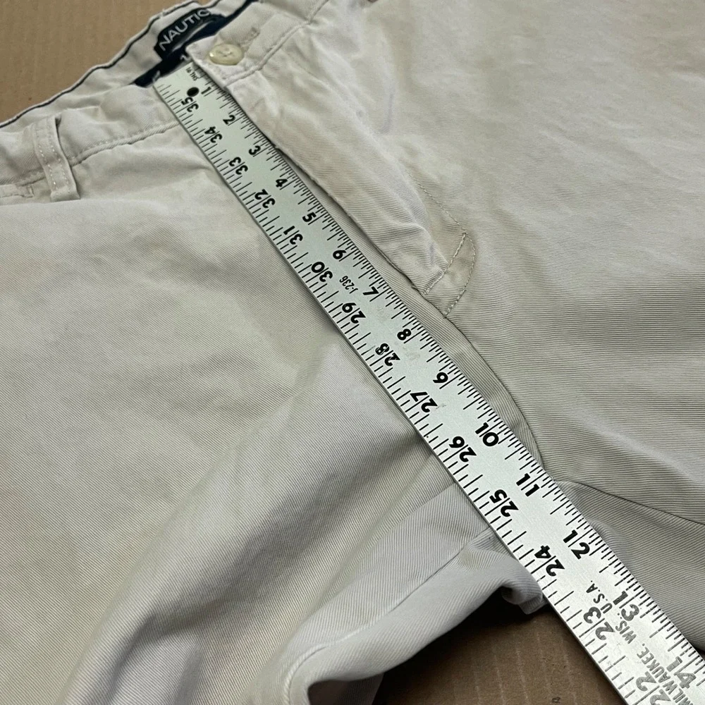 Nautica Men's Lot of 2 Chinos Black & Putty 36x30 Pleated & Flat Front Cotton